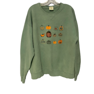 Halloween Pumpkin Graphic Sweatshirt – Comfort Wash – XL